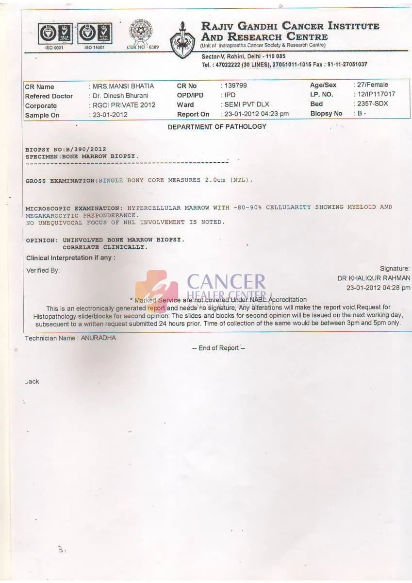 Anaplastic Large Cell Lymphoma Case Study: Complete Remission and Metabolic Resolution Documented on PET-CT — medical report 1