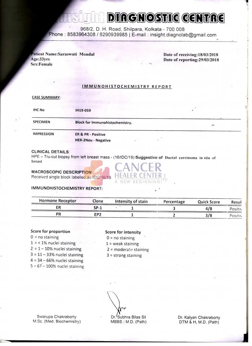Breast Carcinoma (DCIS / Invasive Lesion) — Structural Stabilization and Tumor Control Documented Across Ultrasonography and Histopathology — medical report 2